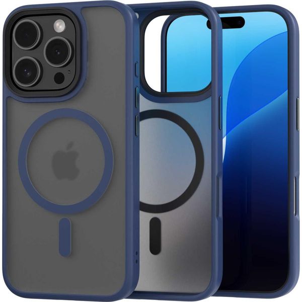 Custodia Magnetica Per Magsafe Spacecase Hybrid Mag Per Iphone 16 Pro Blu-image