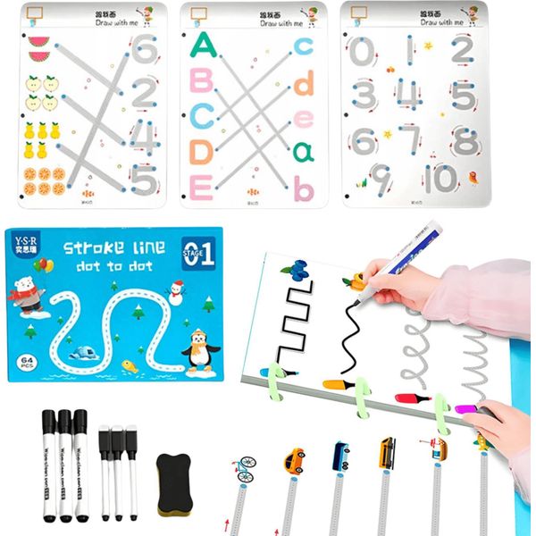 Set Educativo Interattivo Per Bambini 3+, Giochi Logici, Unisci Punti-image