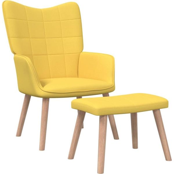 Syfax™ Poltrona Relax Con Poggiapiedi Giallo Senape In Tessuto-image