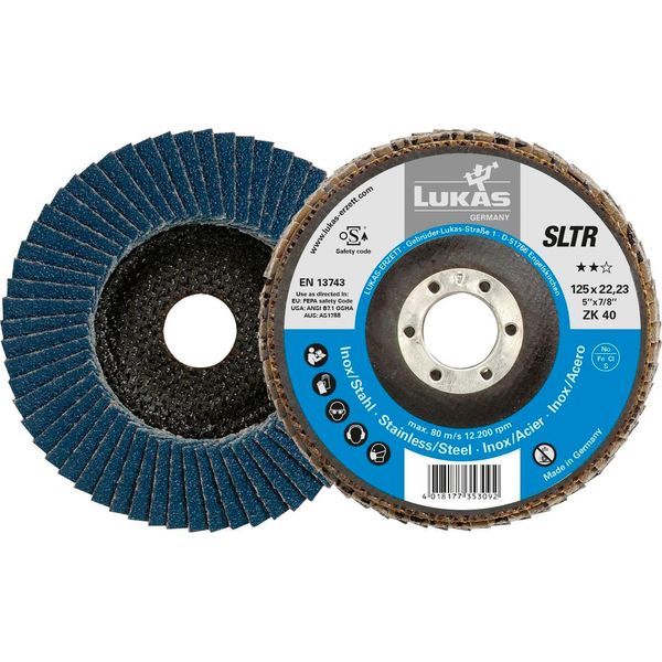 Lukas Disco Lamellare Sltr Ossido Di Zirconio Alluminio ø 125 Mm Grana 60 Contenuto: 10 Pezzi-image