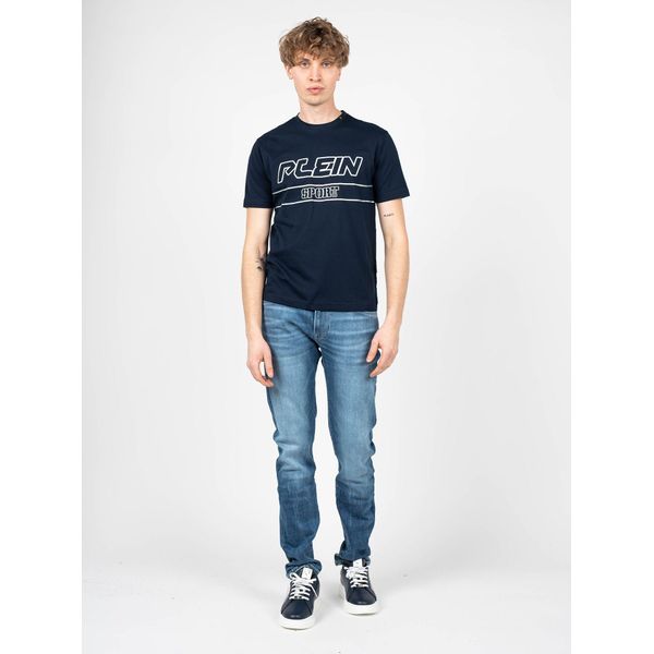 Plein Sport T-Shirt Da Uomo In Tessuto Blu SF9561 - Taglia: M-image