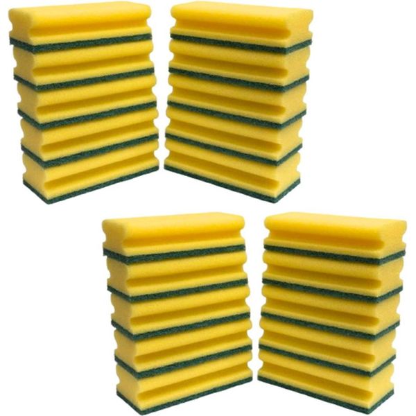 80 Pezzi Xxl Spugna Abrasiva 153X69X42Mm Pulizia Pentola Spugna Cucina Spugna Giallo-image