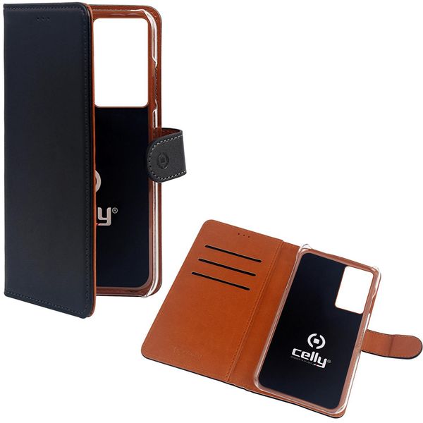 Celly Wally Custodia Per Cellulare 17,3 Cm (6.8") Custodia A Libro Nero, Marrone"-image