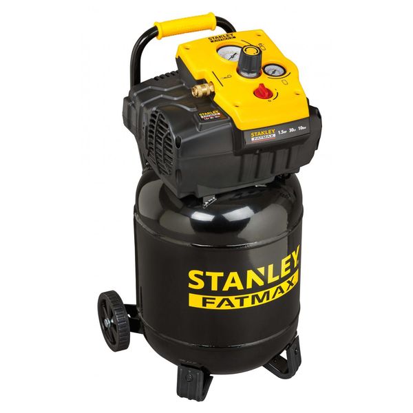 Stanley Compressor Tab 200/10/30VW Fm - Compressore D'aria 10Bar - 30L - 180L/Min - Senza Olio - Con Maniglia E Ruote - Nero-image