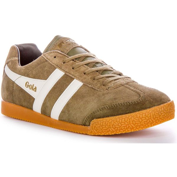 Gola Classics Harrier Low Pro Sun Black 1968 Retro Sneakers Da Uomo In Pelle Scamosciata In Navy White - 6 Regno Unito - 40 Eu - 7 Usa-image
