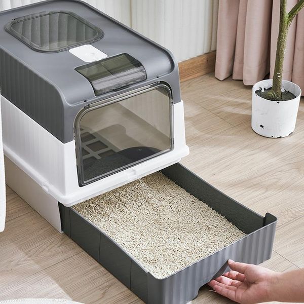 Lettiera Xxl Con Ciotola Estraibile Lettiera Con Coperchio Filtro Ai Carboni Attivi Lettiera Inodore-image