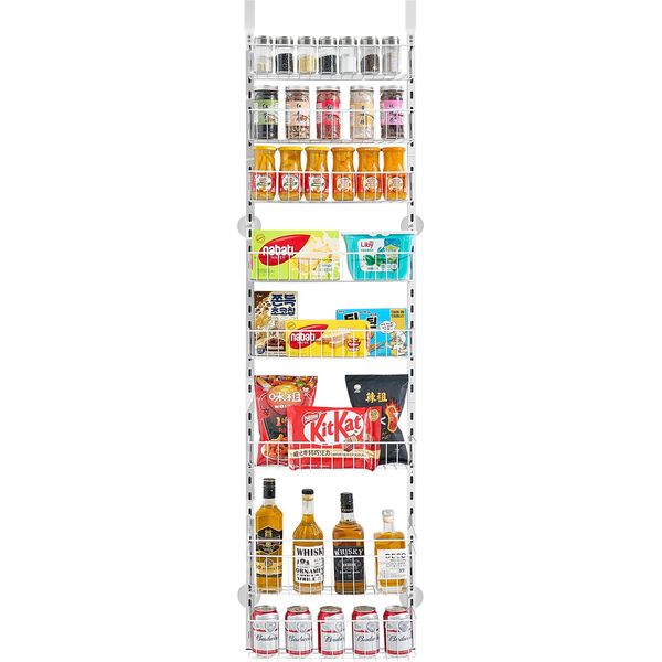 Succebuy Organizzatore Da Parete Per Dispensa A 8 Livelli Per Portaspezie, Bianco-image