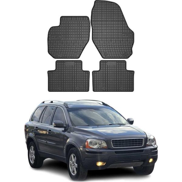2002-2015 Volvo XC90 Tappetini In Gomma Nero 4 Pz-image