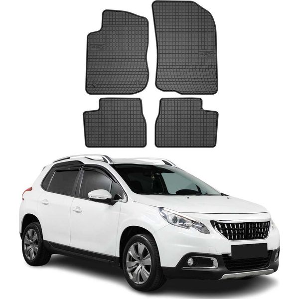 2013-2019 Peugeot 2008 Tappetini Tpe Nero 4 Pz-image