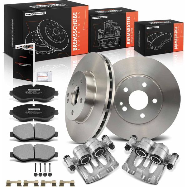 Frankberg 2X Pinza Freno+2X Dischi Freno+4X Pastiglie Freno Anteriori Per Mercedes-Benz Classe V W447 Viano W639-image