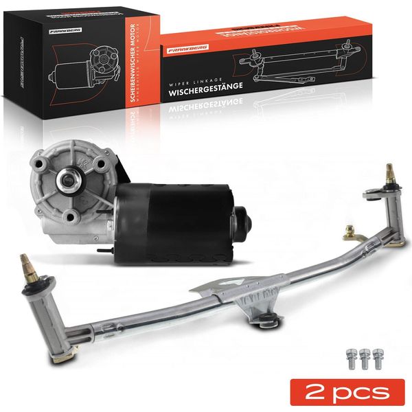 Frankberg 1X Motore Tergicristalli+1X Tirante Tergicristalli Anteriore Per Vw New Beetle Cabriolet 1C1 9C1 1Y7-image