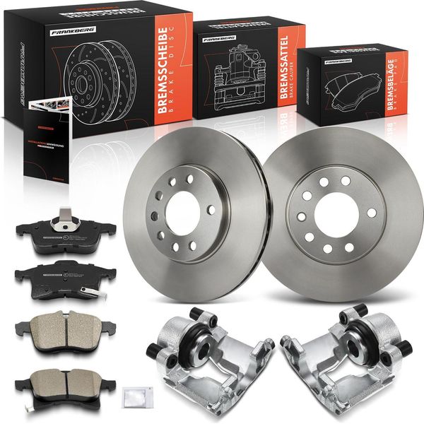 Frankberg 2X Pinza Freno+2X Dischi Freno+4X Pastiglie Freno Anteriori Per Opel Astra G Cabriolet Coupe Zafira A Mpv T98-image