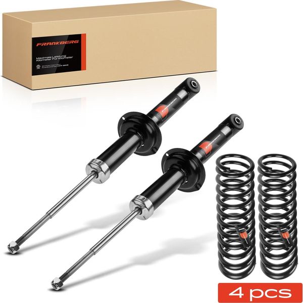Frankberg 2X Molla Sospensione+2X Ammortizzatore Pressione Gas Posteriore Per Audi 80 90 893 894 8A2 1.4L-2.2L-image