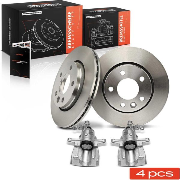Frankberg 2X Pinza Freno+2X Dischi Freno Posteriori Per Vw Transporter T5 T6 7E 7H 7J-image