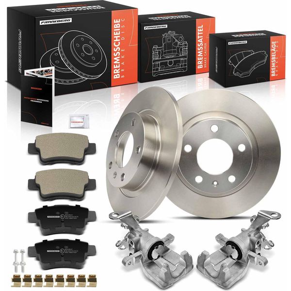 Frankberg 2X Pinza Freno+2X Dischi Freno+4X Pastiglie Freno Posteriori Per Opel Corsa D Furgone/Hatchback S07-image
