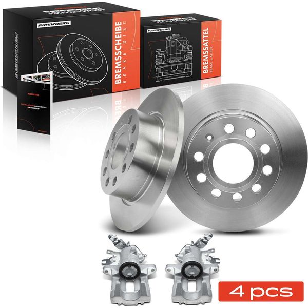 Frankberg 2X Pinza Freno+2X Dischi Freno Posteriori Per Vw Caddy Iii Kasten/Mpv 2C 2K-image