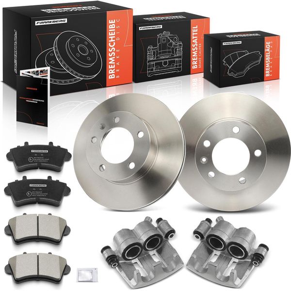 Frankberg 2X Pinza Freno+2X Dischi Freno+4X Pastiglie Freno Anteriori Per Opel Movano X70 Nissan Interstar X70-image