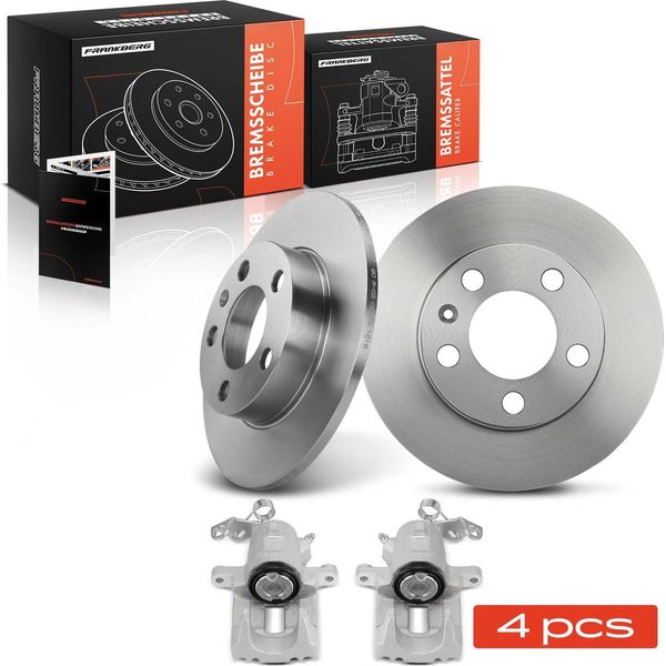 Frankberg 2X Pinza Freno+2X Dischi Freno Posteriori Per Vw Bora Seat Leon Toledo Skoda-image