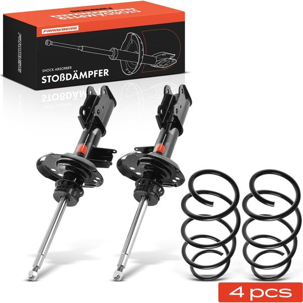 Frankberg 2X Molla Sospensione+2X Ammortizzatore Pressione Gas Anteriore Per Mercedes-Benz Classe A W176 Classe B W242 W246-image