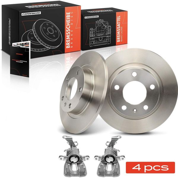Frankberg 2X Pinza Freno+2X Dischi Freno Posteriori Per Opel Corsa D S07 1.4L 1.7L 1.6L-image