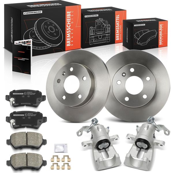 Frankberg 2X Pinza Freno+2X Dischi Freno+4X Pastiglie Freno Posteriori Per Opel Astra G Cabriolet Coupe Caravan T98-image