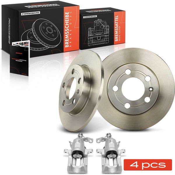 Frankberg 2X Pinza Freno+2X Dischi Freno Posteriori Per Vw Golf 4 Bora 1J Audi A3 Tt-image