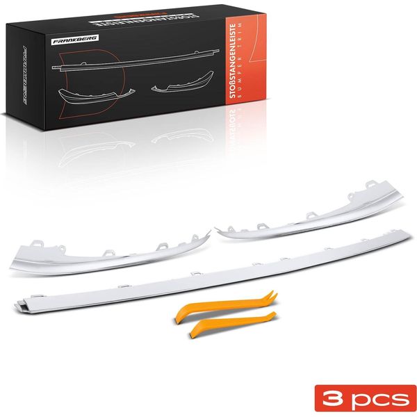 Frankberg 3X Assetto Striscia Paraurti Anteriore Sinistra Destra Centro Per Mercedes-Benz Classe S V222 W222 X222 2.1L 2.9L 2013-2020-image