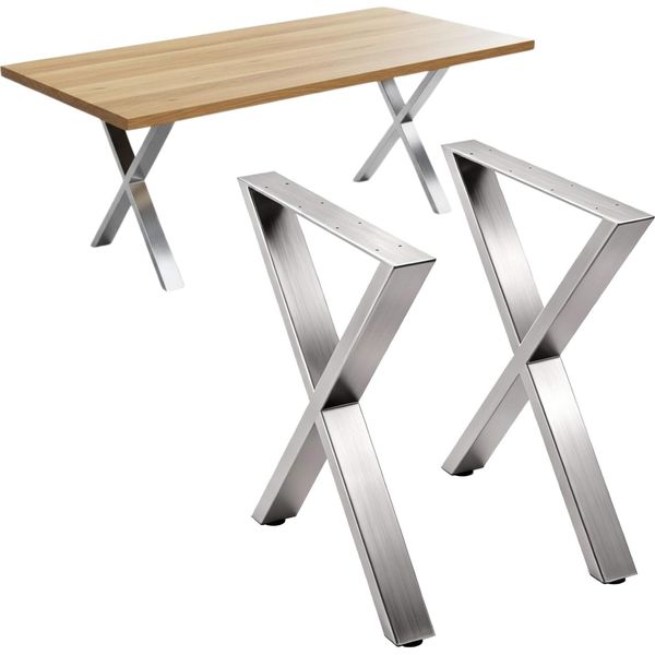 Dandibo 2X Gambe Del Tavolo In Acciaio Inox 72 X 60 Cm Telaio Del Tavolo Regolabile In Altezza 96676 Gambe Del Tavolo Gambe Del Mobile Gambe Del Tavolo Corridori Gambe Del Tavolo Da Pranzo-image