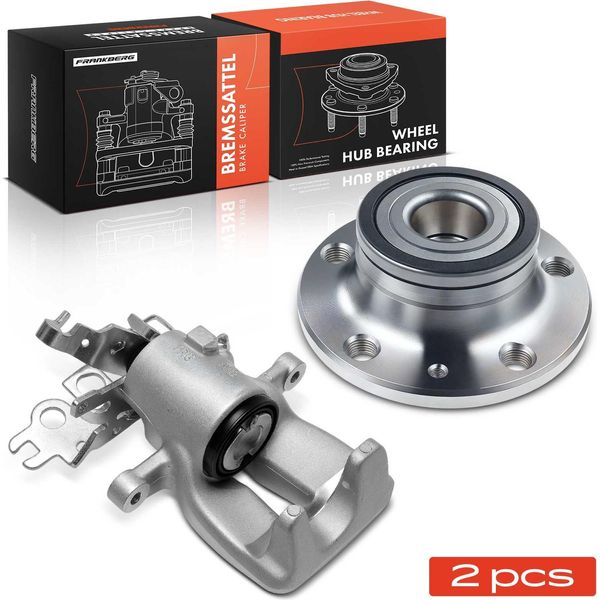 Frankberg 1X Pinza Freno + 1X Mozzo Ruota Asse Posteriore Destro Per Vw Caddy Iii 2CB 2CJ 2KB 2KJ-image
