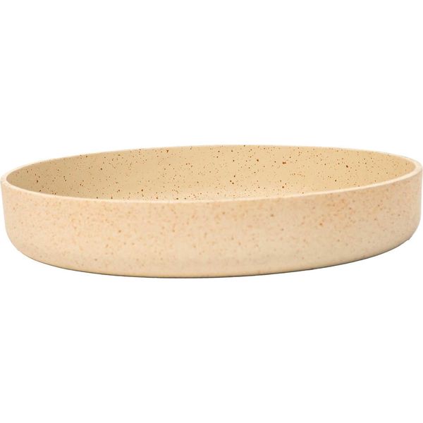 Vivanno Vaso Da Fiori In Fibra Di Vetro Oryven, Color Crema Opaco Con Motivo - 30X5 Cm-image