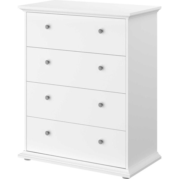 Cassettiera Manon A 4 Cassetti Bianca - L 85 X P 46 X H 104 Cm-image