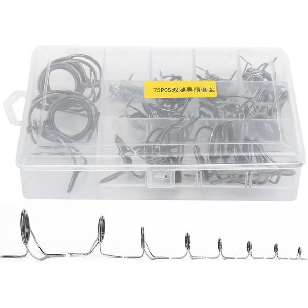 75Pcs Pesca Mare Canna Guida Set Punta Riparazione Kit Canna Da Pesca Parti Di Pesca Accessorio Di Pesca-image