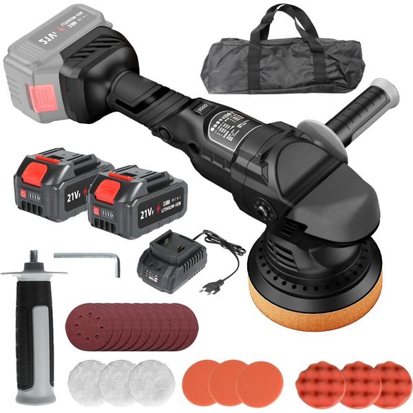 Lucidatrice Per Auto, Design A Batteria, Impostazione A 6 Velocità, 2 Batterie, Eu-image