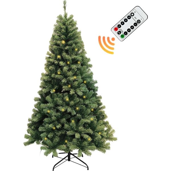 Albero Di Natale, Preilluminato Con 250 Luci Led, 2,10 M Aspetto Naturale, Verde-A, 210 Cm-image