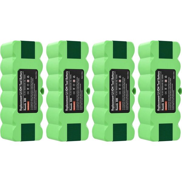 Batteria Hoover, Capacità 6400Mah, Compatibile Con La Serie Irobot Roomba, 4 Pezzi-image