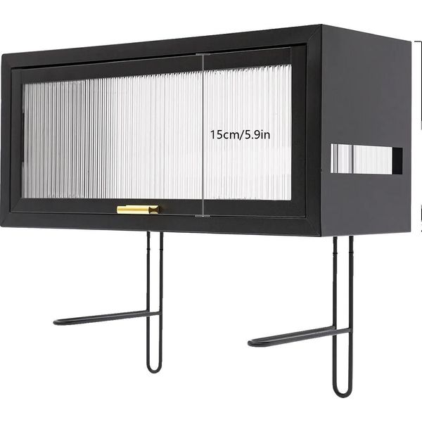 Mensola Da Parete Per Bagno, Struttura Robusta, Design Salvaspazio, Nero-image