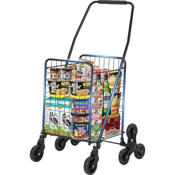 Carrello Spesa Pieghevole, Capacità Di Carico 50 Kg, Design Pieghevole, Nero-image