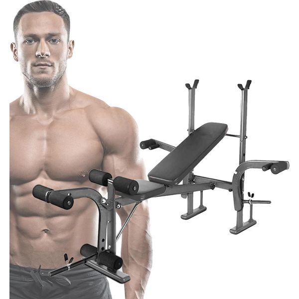 Panche Per Pesi, Schienale Regolabile, Soluzione Fitness Completa, Nero-image