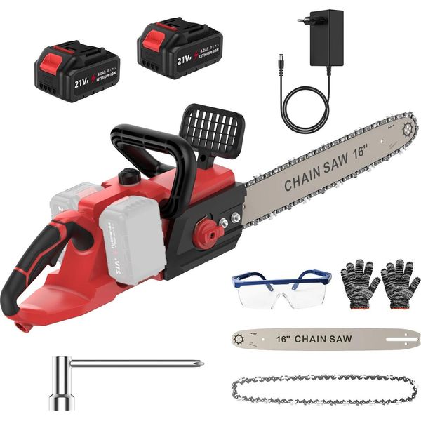 Sega Elettrica A Batteria, Motore Brushless, Lubrificazione Automatica, 2 Batterie, Eu-image