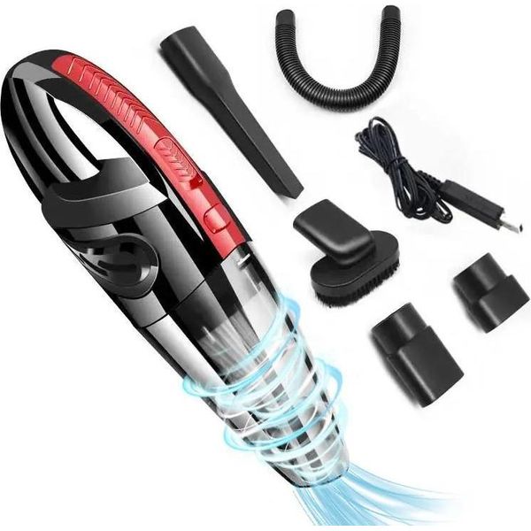 Aspiratore Portatile, Forte Potenza Di Aspirazione, Batteria Ricaricabile, Rosso-image