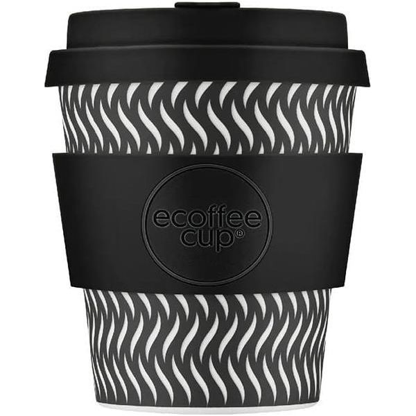 Ecoffee Cup Spin Foam Pla - Becher To Go 240 Ml - Schwarz Silikon-image