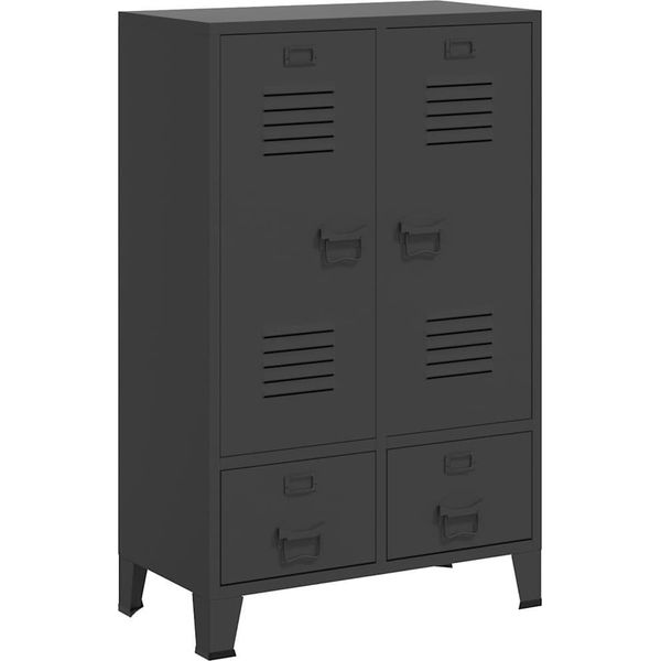Vidaxl Armadio Stile Industriale Antracite 67X35X107 Cm Acciaio-image