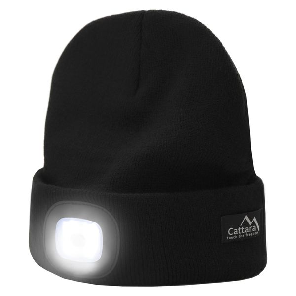Cattara 14021 - Berretto Nero Con Torcia A Led Ricarica Usb-image