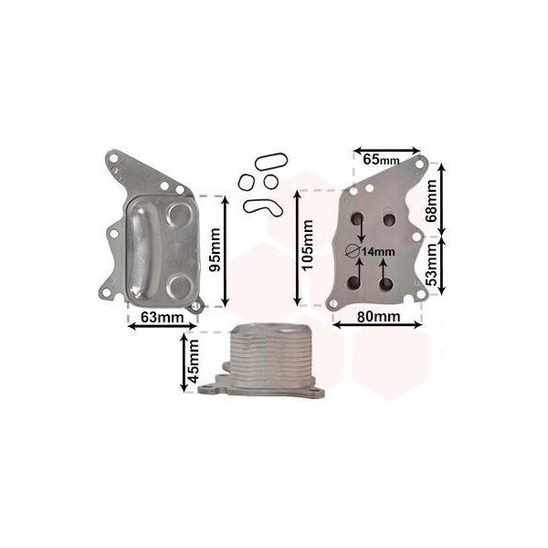 Van Wezel 06013729 Radiatore Olio Motore Per Opel Grandland X (A18) Astra L Sports Tourer Astra L Hatchback (C02) Adatto A Peugeot 207 (Wa, Wc) 207 Cc-image