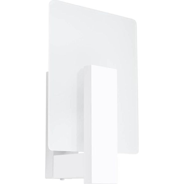 Lampada Da Parete Lappo Bianco 1Xe14 10W Legno/Vetro 30.5X12X16Cm Sollux Lighting-image