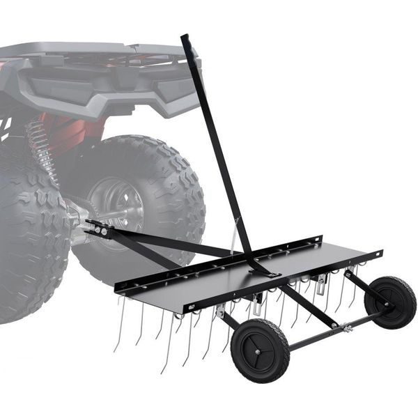 Arieggiatore Erpice Per Prato Diserbatore Aeratore Per Prato 24 Denti - 121,9 Cm - Cura Del Giardino - Attrezzo Per La Cura Del Prato Per Un'erba Sana - Con Acciaio Di Alta Qualità-image