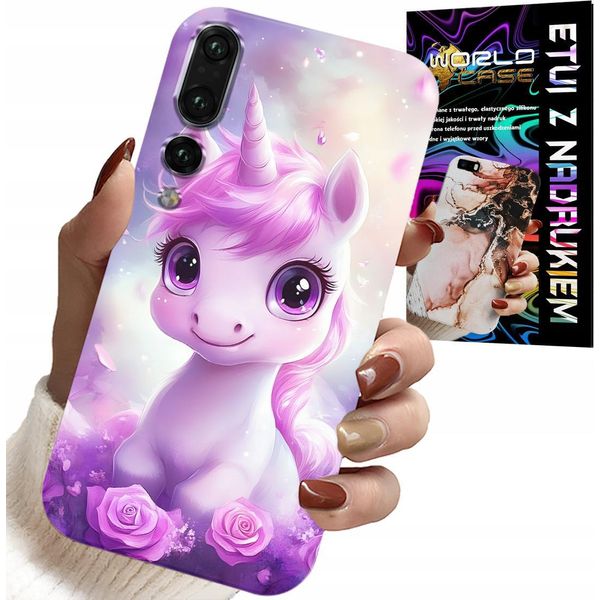 Custodia Per Huawei P20 Plus - Simpatico Unicorno, Design Per Custodia Per Bambini-image