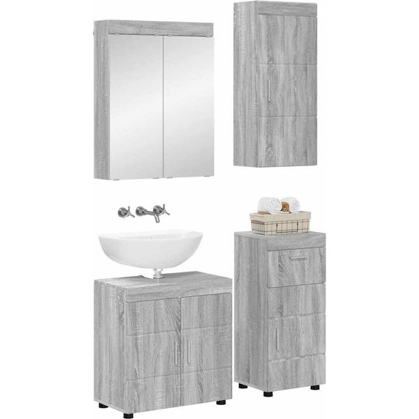 Syfax™ Set Di Mobili Per Il Bagno Con Cassetto Tulum Grigio Sonoma-image
