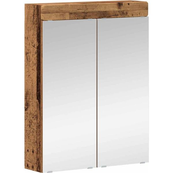 Syfax™ Mobiletto Per Specchio Da Bagno Con Porta Tulum Legno Vecchio-image