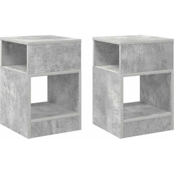 Syfax™ Tavolino 2 Pcs Grigio Cemento 30,5 X 30 X 45 Cm-image